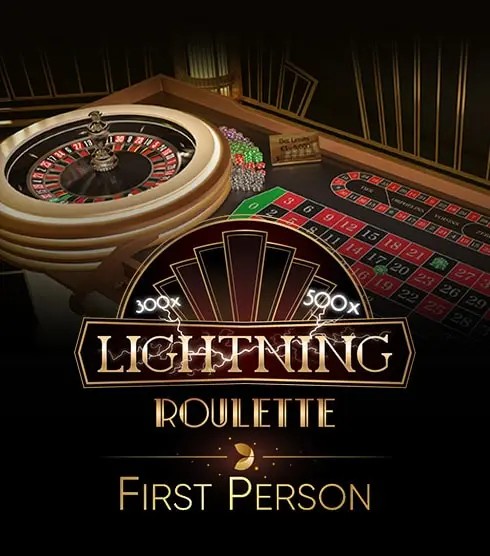 First Person Lightning Roulette slot visual from Evolution available on 3reyesmexico.com